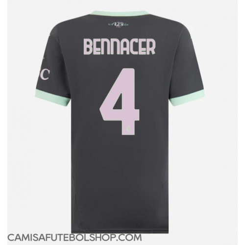 Camisa de time de futebol AC Milan Ismael Bennacer #4 Replicas 3º Equipamento Feminina 2024-25 Manga Curta